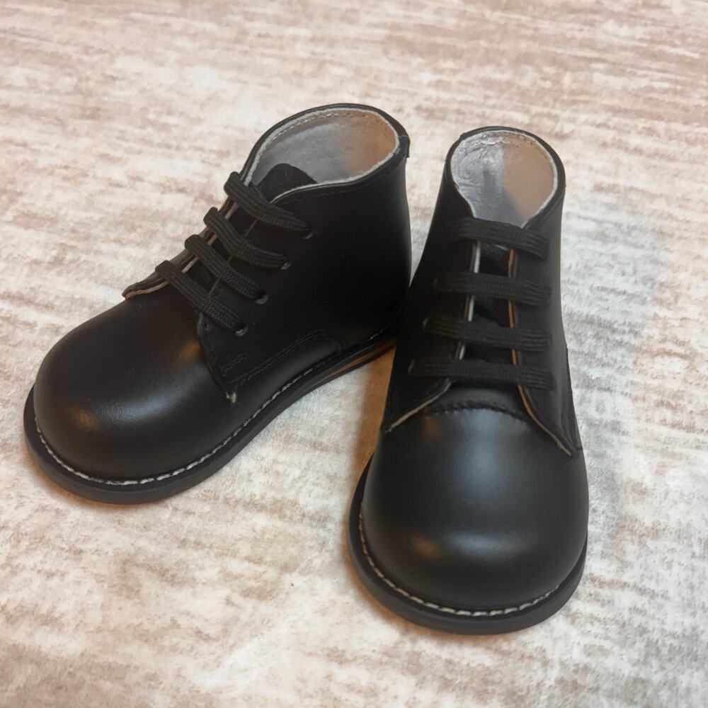 Josmo Walker Baby Boy 4 Black Leather Walking Shoes Boots Booties First Steps